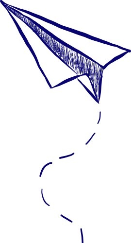 Hand Drawn Paper Airplane Vector Image