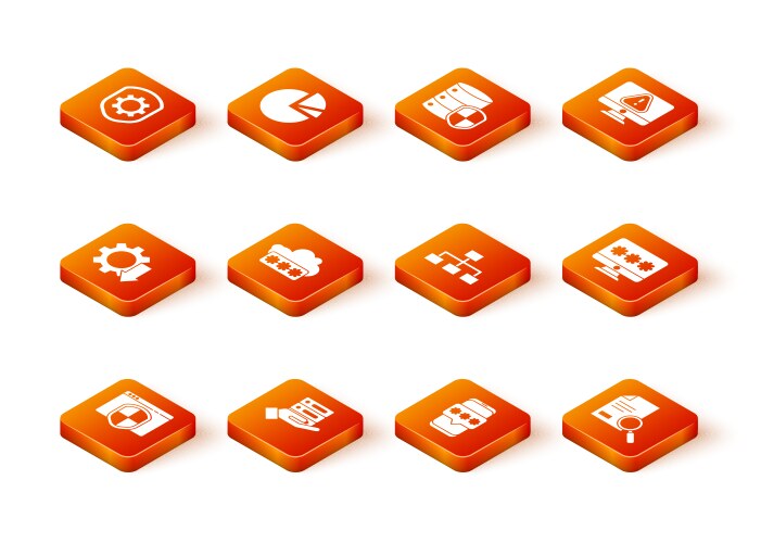 Set browser with shield server data web hosting vector image