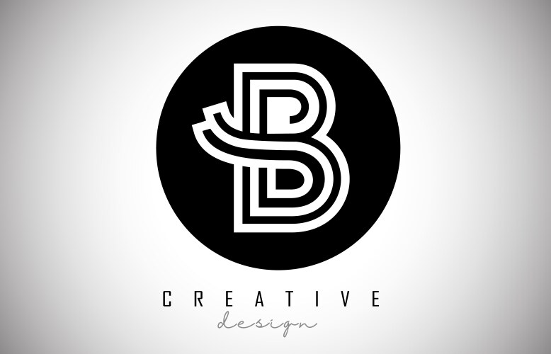 Black lines jb j b letters with monogram logo Vector Image