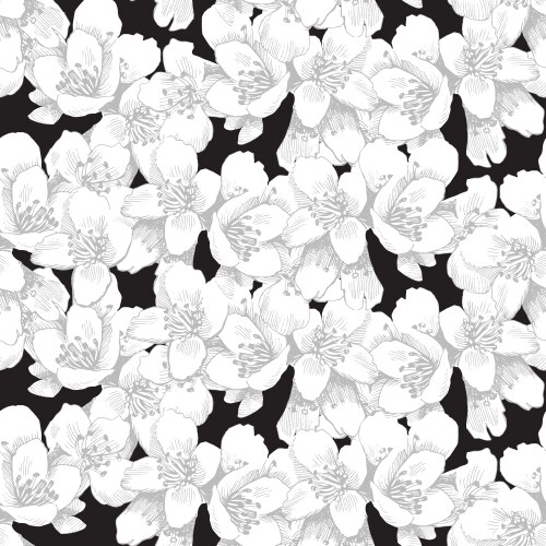 Seamless pattern with hand drawn garden flowers Vector Image