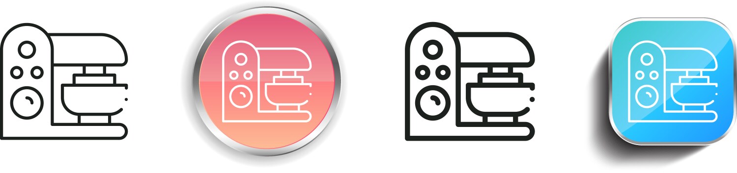 Food processor icon thin linear regular vector image