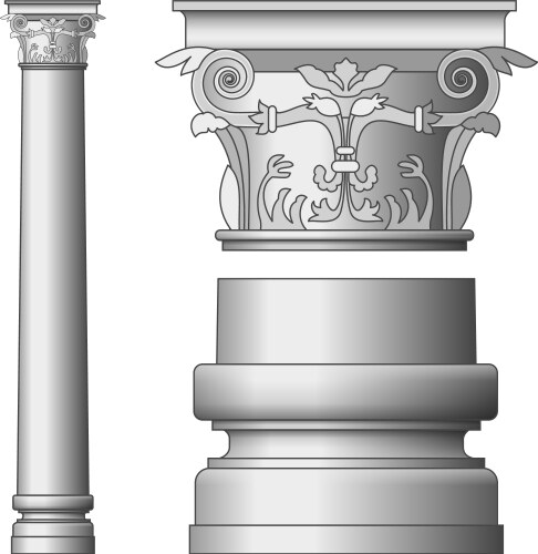 Ancient greek and roman column icons Royalty Free Vector