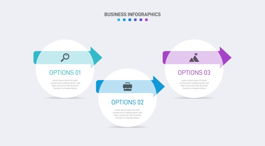 Horizontal progress bar featuring 3 arrow-shaped Vector Image