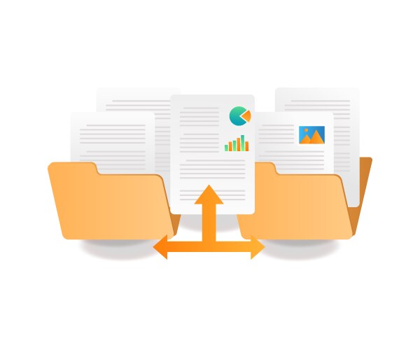 Circulation of sending folder data Royalty Free Vector Image