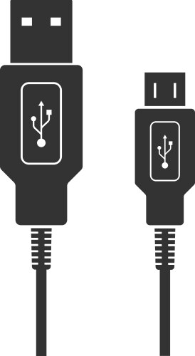 Usb symbol icon isolated flat design Royalty Free Vector