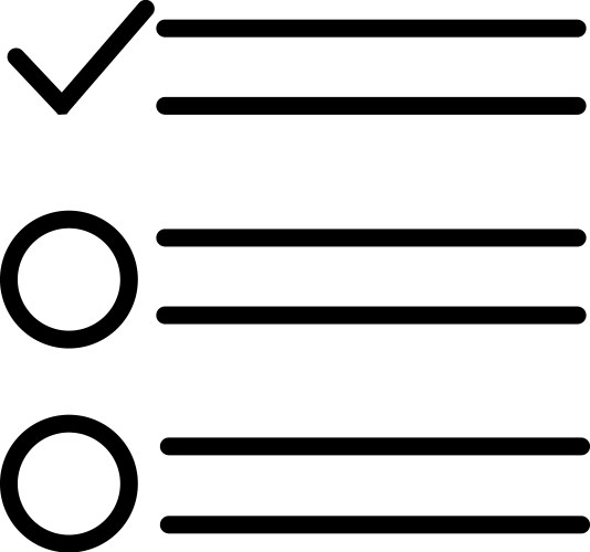 Check list isolated minimal single flat linear vector image