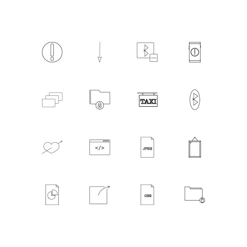 Files and folders sign linear thin icons set vector image