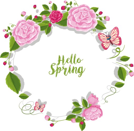 Pink Rose Border Vector Image