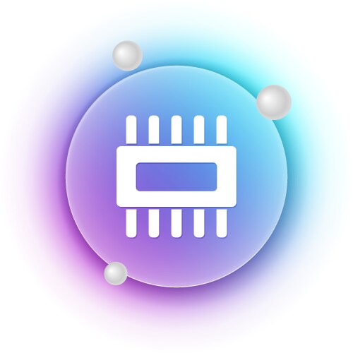 White computer processor with microcircuits cpu vector image