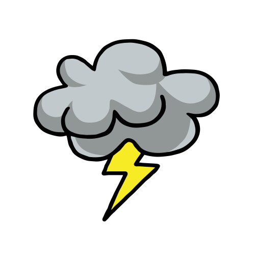 Thunderstorm cloud hand drawn Royalty Free Vector Image