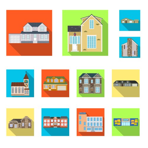Isolated object of building and front icon vector image