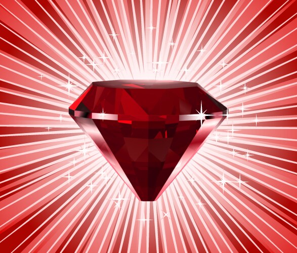 Red diamond shine background vector image