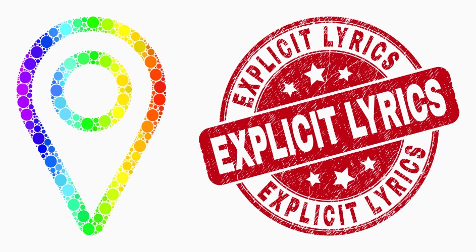 Spectral pixelated map pointer icon vector image