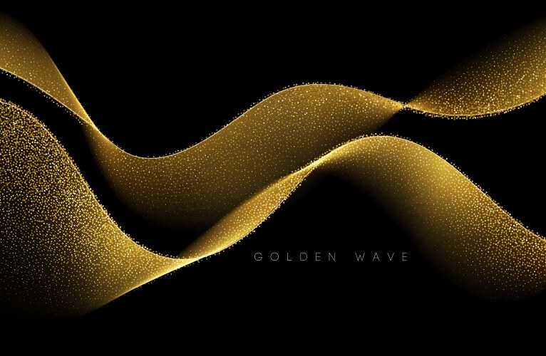 abstract shiny color gold wave design element vector image