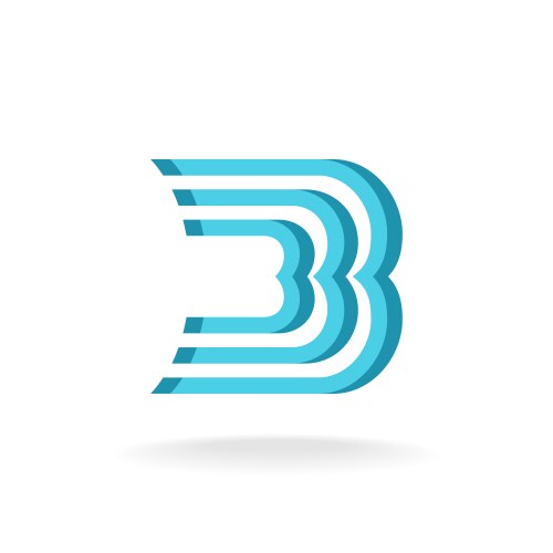 B letter logo template parallel lines style vector image