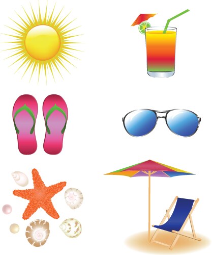 Sea beach elements clipart design ball Royalty Free Vector