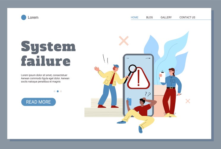 Mobile app operating system error web banner vector image