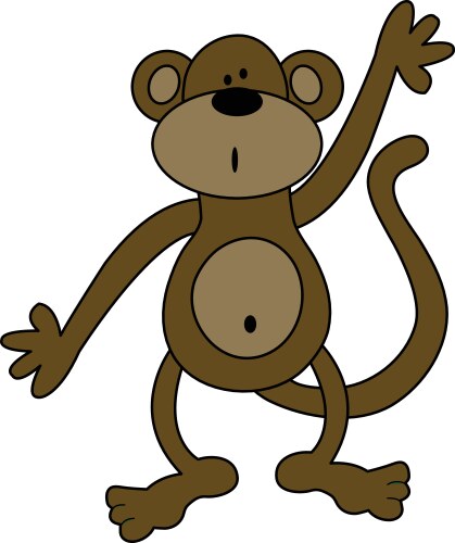 Monkey head linear portrait jungle animal icon Vector Image
