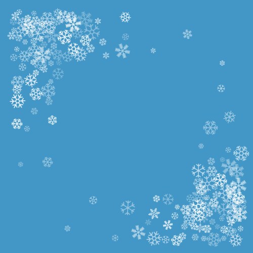 Frame or border of random scatter snowflakes vector image