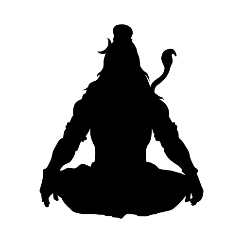 lord shiva mahadev hindu god silhouette vector image