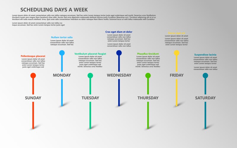 Scheduling days a week with color pointers vektorbild