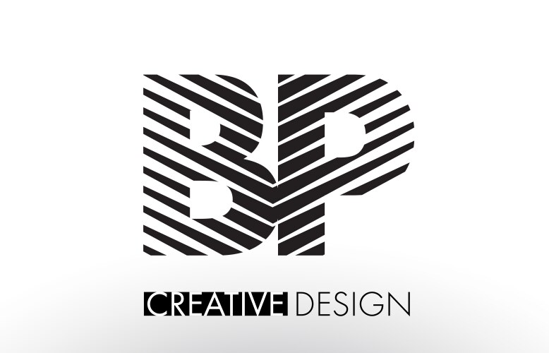 Pl p l lines letter design with creative elegant Vector Image