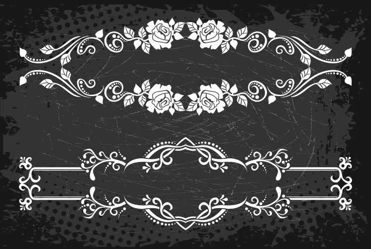 Floral Chalkboard Frame Royalty Free Vector Image