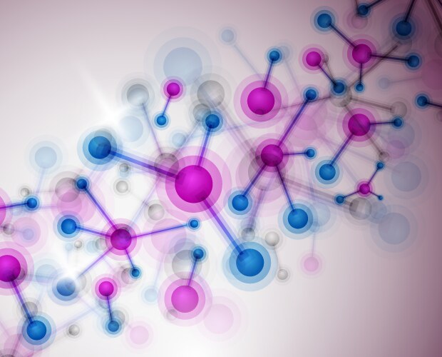 Abstract background with molecules Royalty Free Vector Image