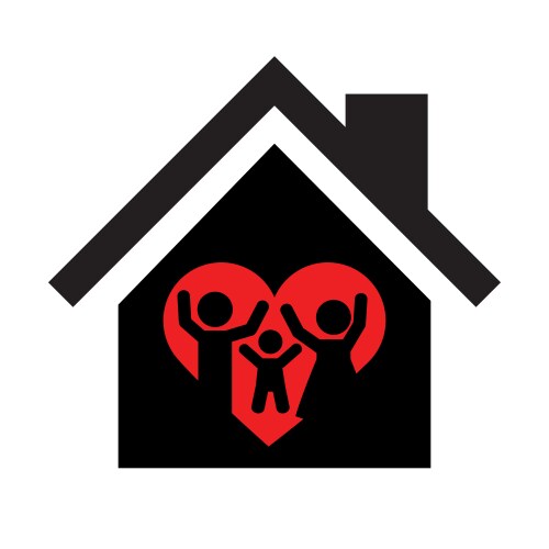 House icon with heart Royalty Free Vector Image