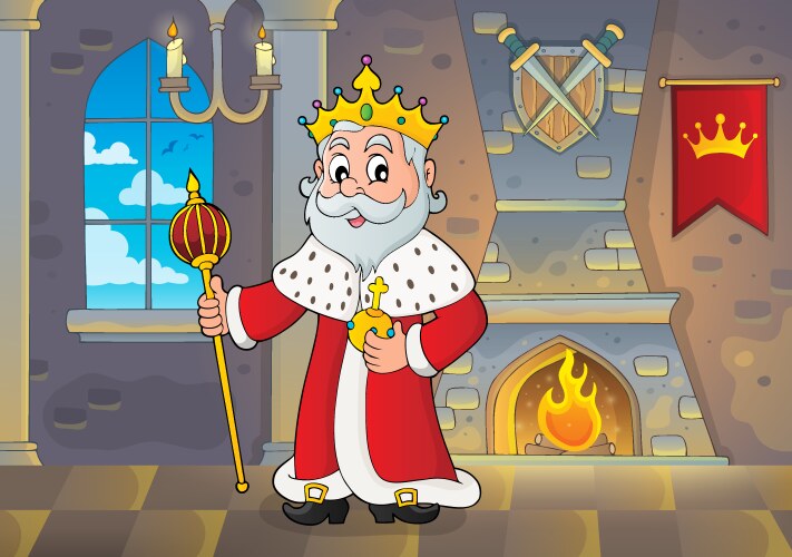 Coloring book king topic 1 Royalty Free Vector Image