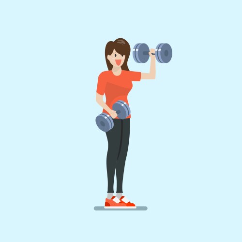 Woman doing dumbbell bicep hammer curls Royalty Free Vector