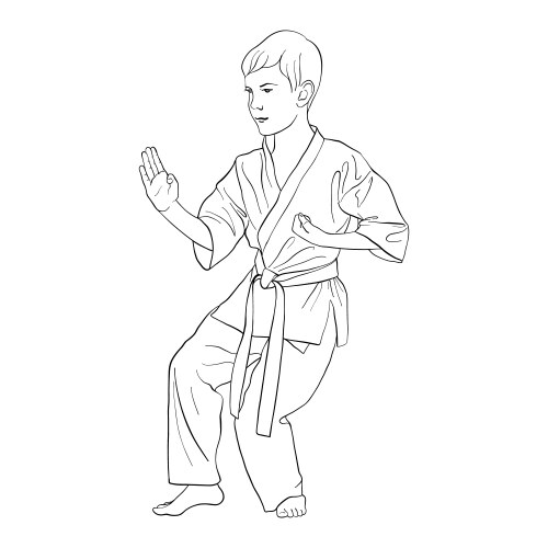 Young karate boy vector image