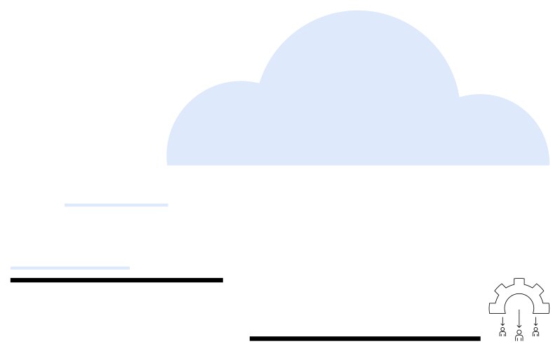 Cloud computing concept with data flow and gear vector image