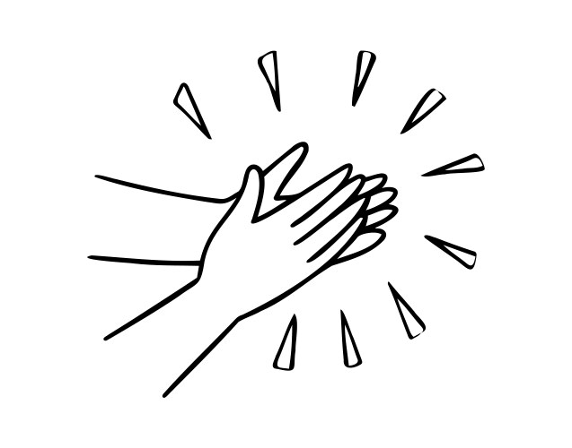 Applause doodle icon clapping their hands vector image