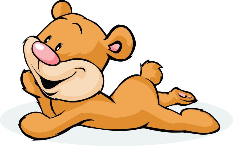 Cute Cartoon Bear Lying Down Vector Image