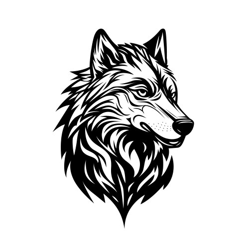 Drawing of a wolfs head Vector Image