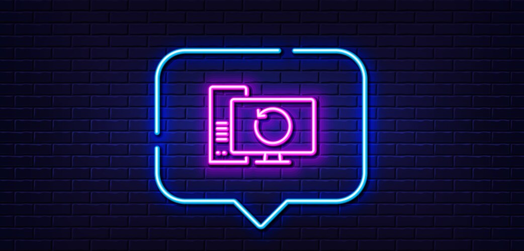 Recovery computer line icon backup data sign vector image