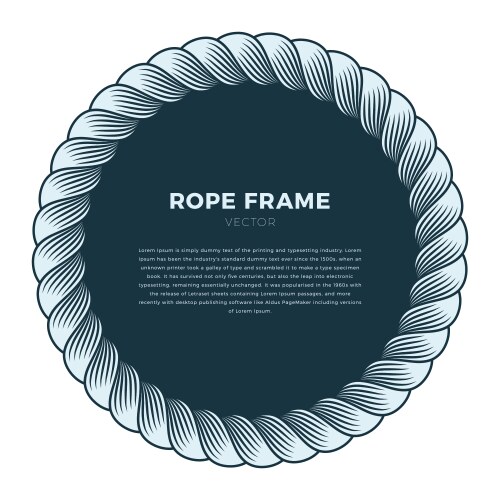 Round frame made of rope with a knot hand drawn vector image