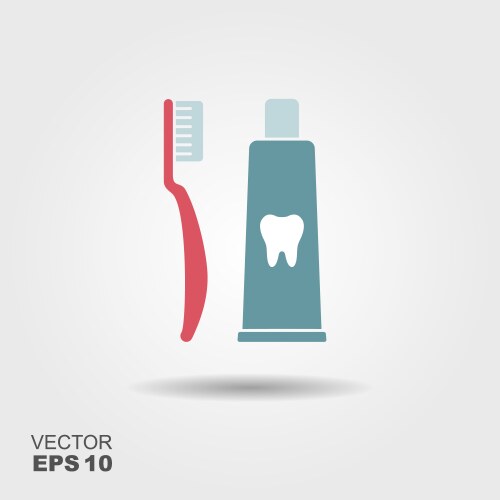 Toothbrush with toothpaste Royalty Free Vector Image