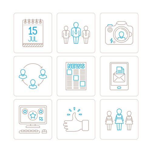 Set of social networking icons and concepts vektorbild