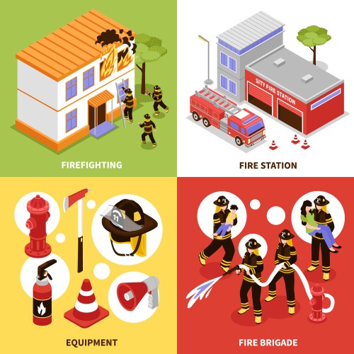Firefighter Isometric Vector Images (over 2,500)