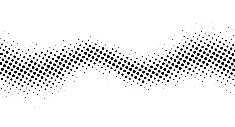 Halftone rhythm wave circle dots pattern vector image
