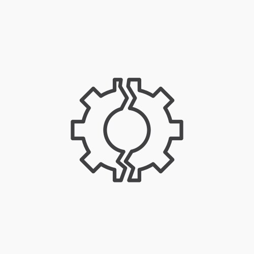 Broken Gear Icon - Failure – Royalty-Free Vector | VectorStock