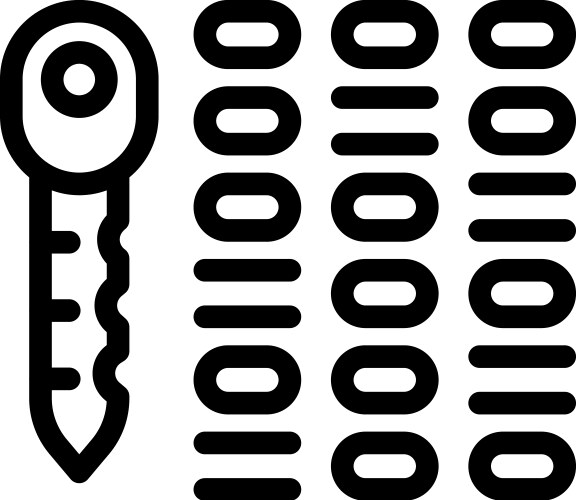 Key unlocking binary code concept vector image