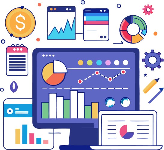 Ui ux info graphic data analysis dashboard vector image