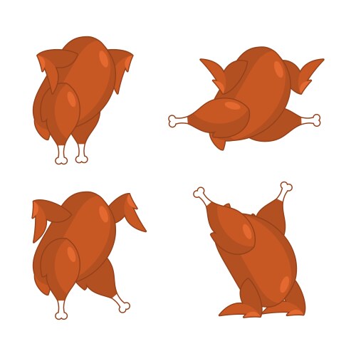 Delicious Thanksgiving Turkey Set Vector Image