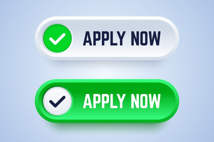 3D Gradient Apply Now Button vector image