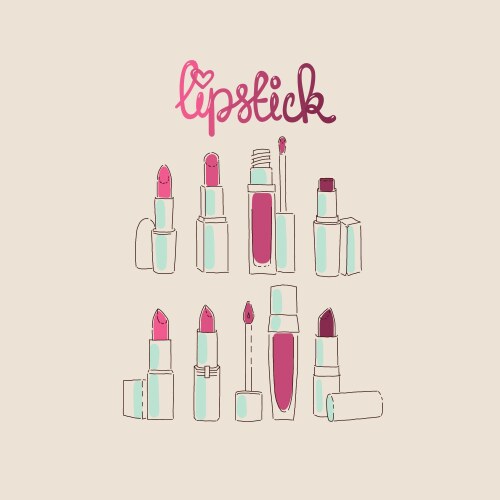 Colorful Lipstick Collection Vector Image