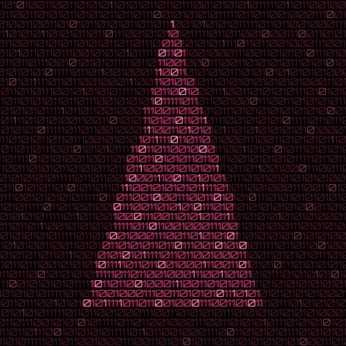 Digital christmas tree with binary code vector image