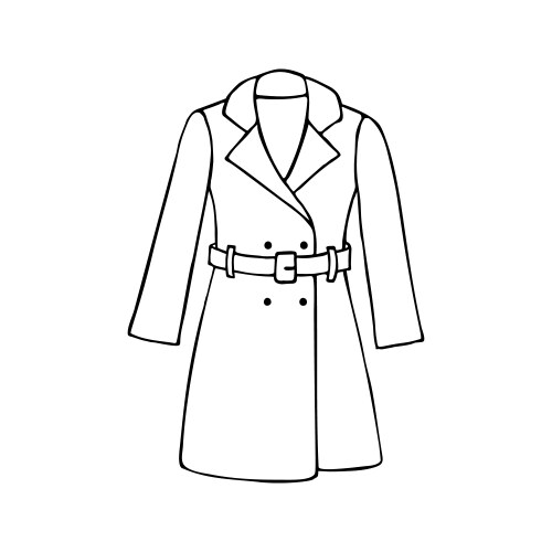 Doodle trench coat hand drawn Vector Image